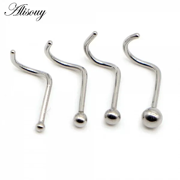 Alisouy – petites boucles d'oreilles en forme de boule, Piercing, clous d'oreilles, 1.5mm, 20G, en acier inoxydable ch