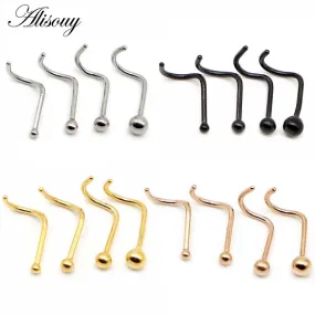 Alisouy – petites boucles d'oreilles en forme de boule, Piercing, clous d'oreilles, 1.5mm, 20G, en acier inoxydable ch