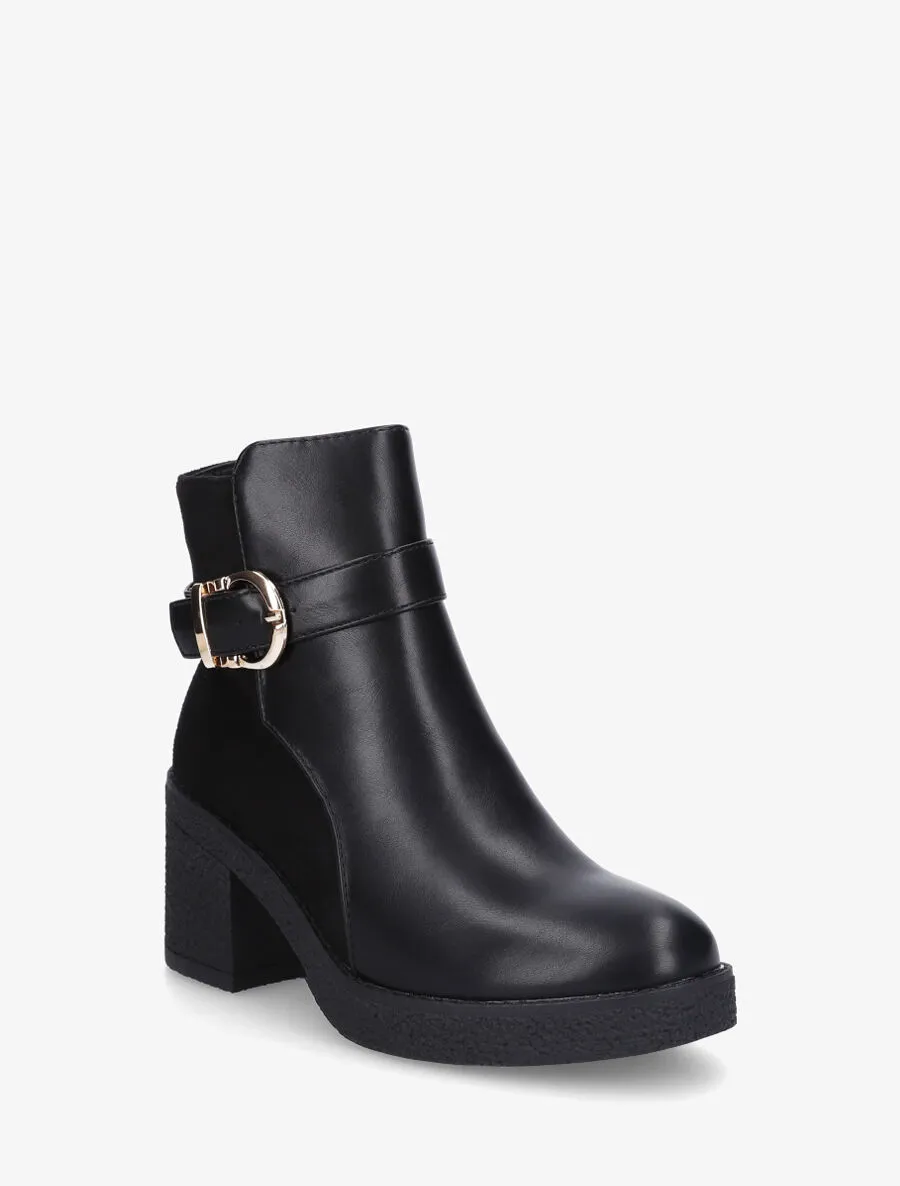 Bottines bi-matière à talon texturé