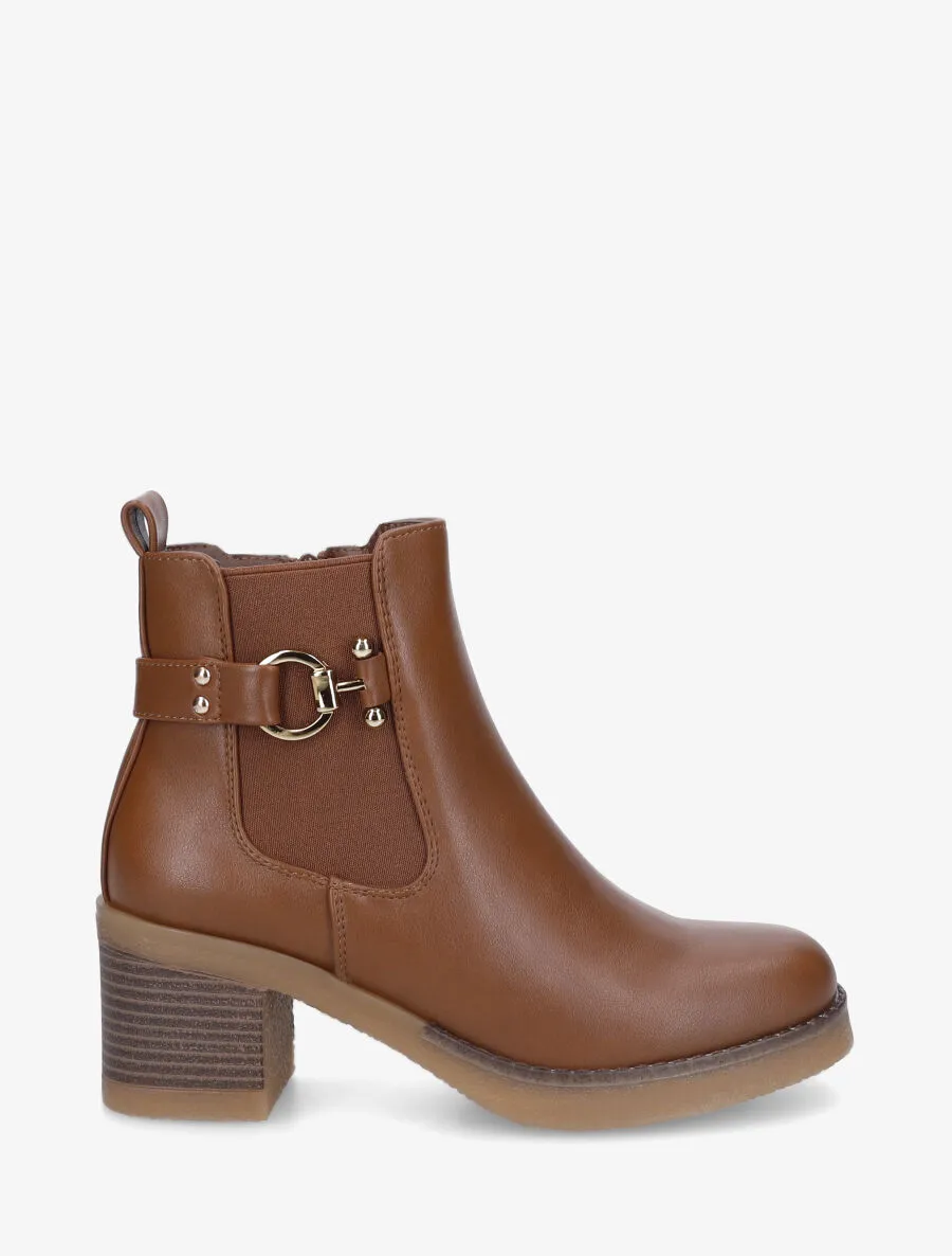 Bottines élastiquées à talon bloc