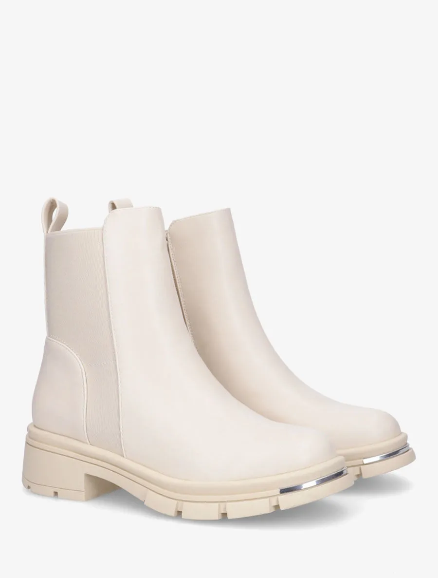 Bottines en simili à détail métallique