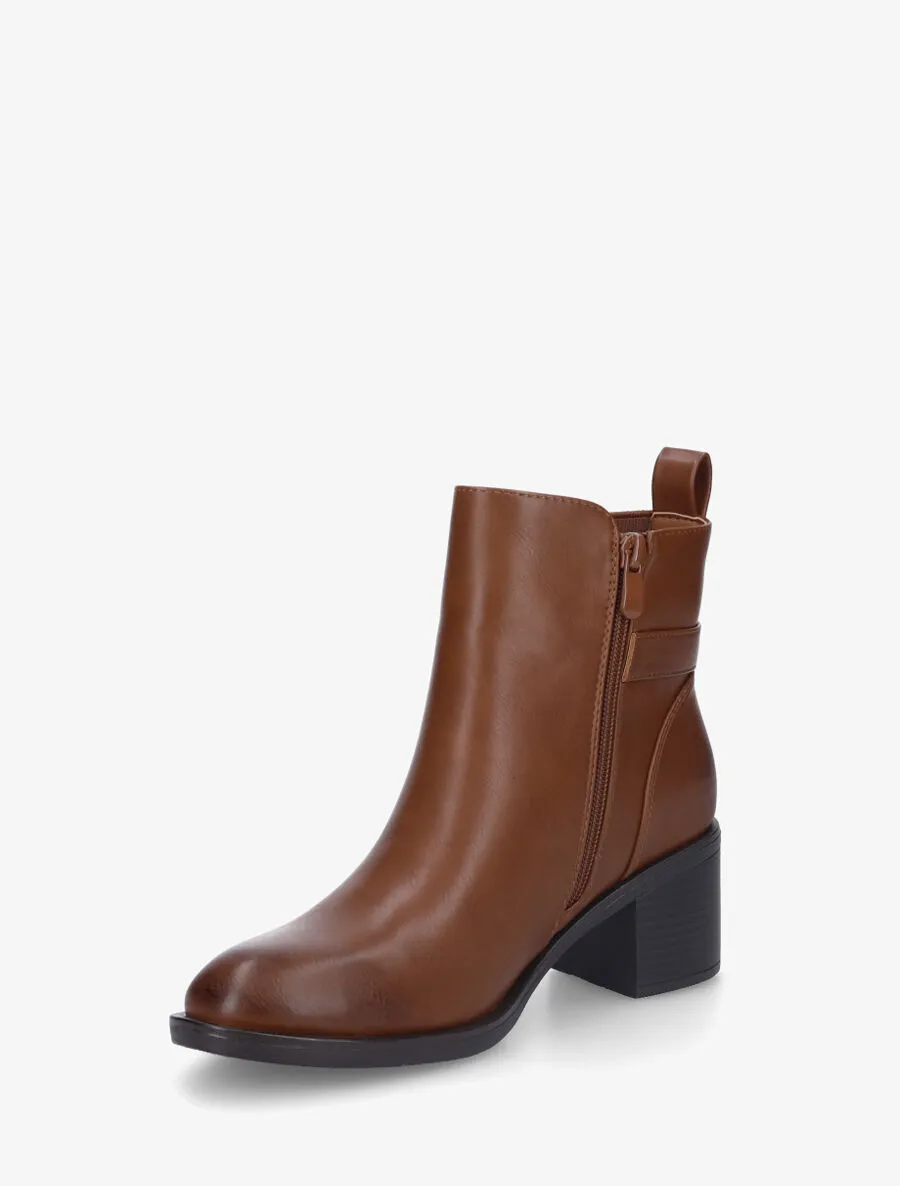 Bottines en simili à talon et bande élastiquée