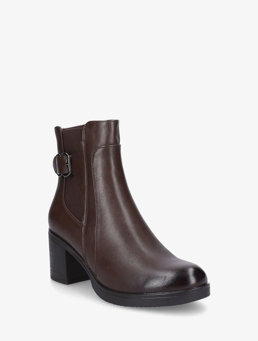 Bottines en simili à talon et ceinturon
