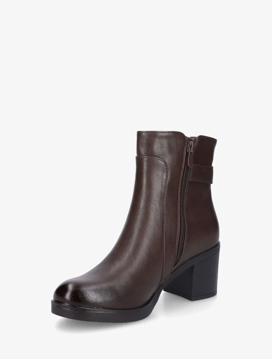 Bottines en simili à talon et ceinturon