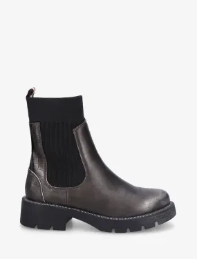 Bottines style chaussettes à contrefort croco
