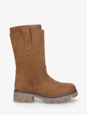 Bottines trompe l'oeil en suédine