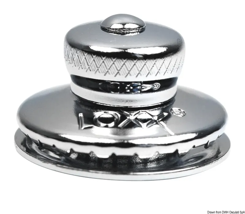 Bouton femelle Loxx en laiton chromé 11 mm