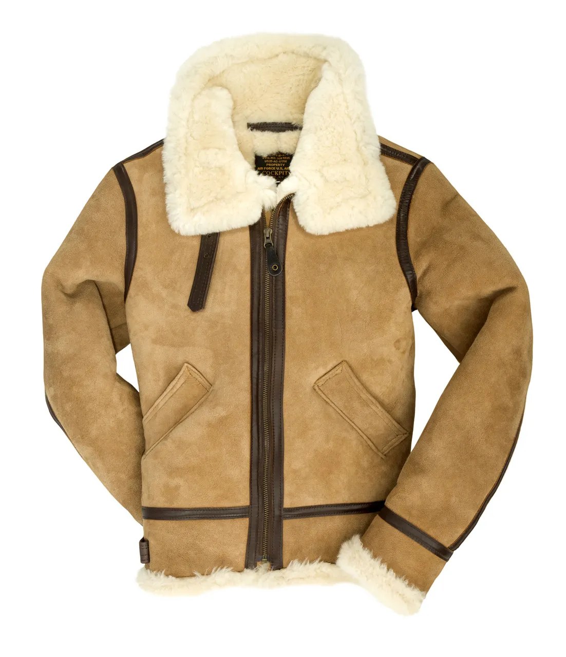 Cockpit USA Women's B-3 Suede Bomber Jacket Tan USA Made 