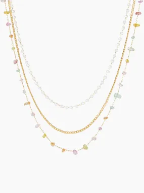 Collier en perles de pierre et perle 3PCS