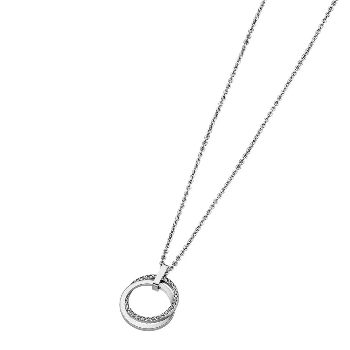 Collier et pendentif Privelege LS1780-1-1 - Collier et pendentif Double Anneaux Cristaux Femme | 3 Suisses