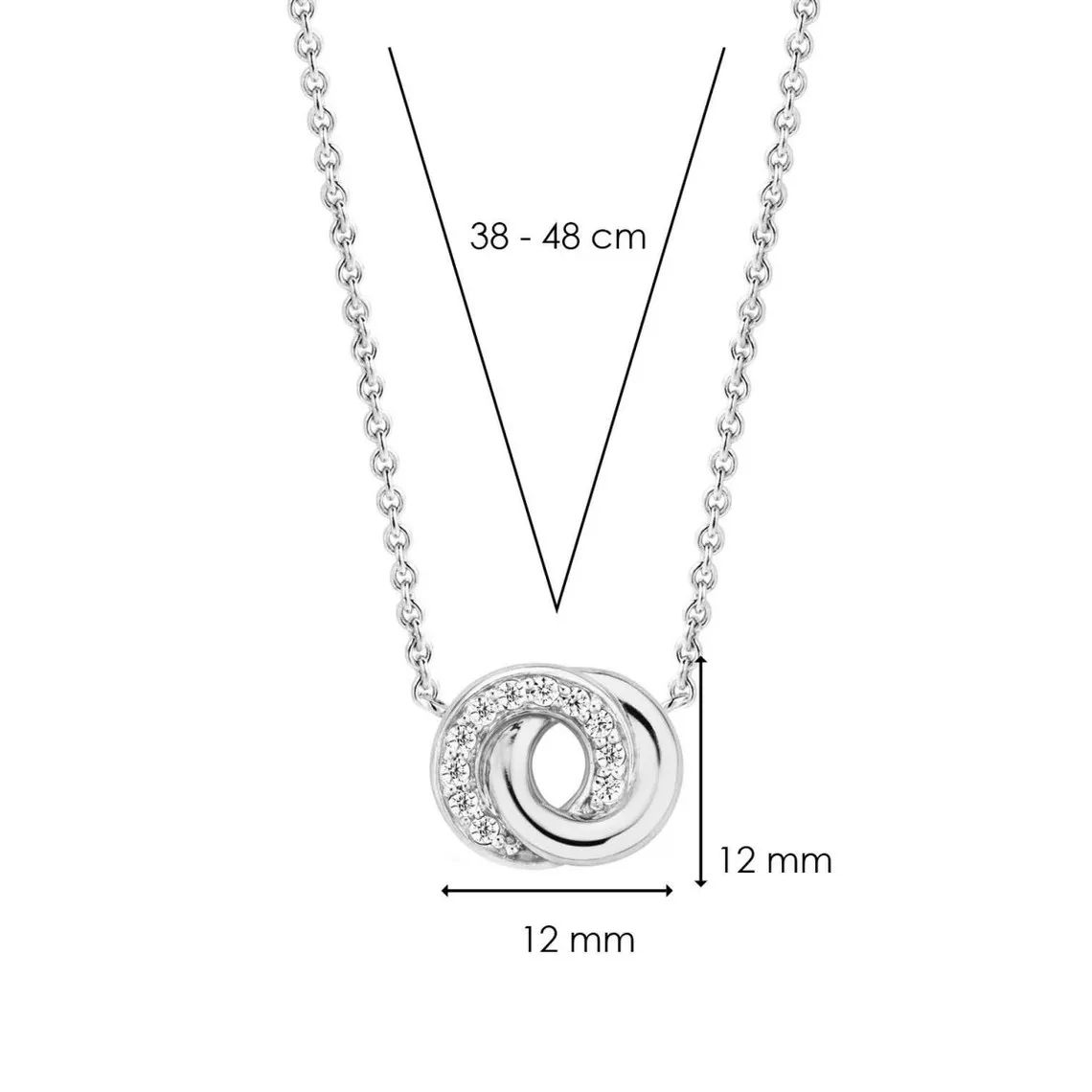 Collier Ti Sento 3915ZI - Collier Argent 2 Anneaux Entrelacés | 3 Suisses