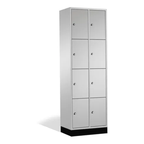 C+P Armoire à casiers Intro, 8 compartiments, H1950xL620xP500mm Avant Corps gris clair Corps gris clair Gris clair