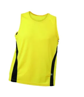 Débardeur running respirant JN305 - jaune - HOMME