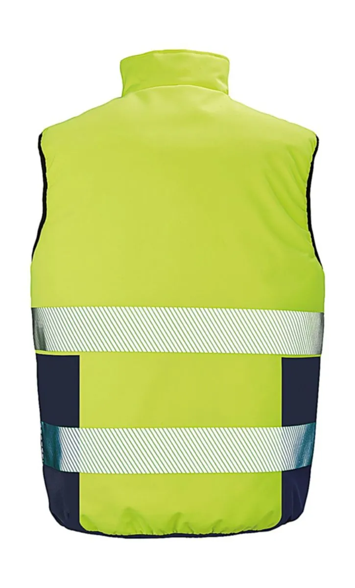 Gilet sans manches matelassé réversible - R332X - jaune fluo 