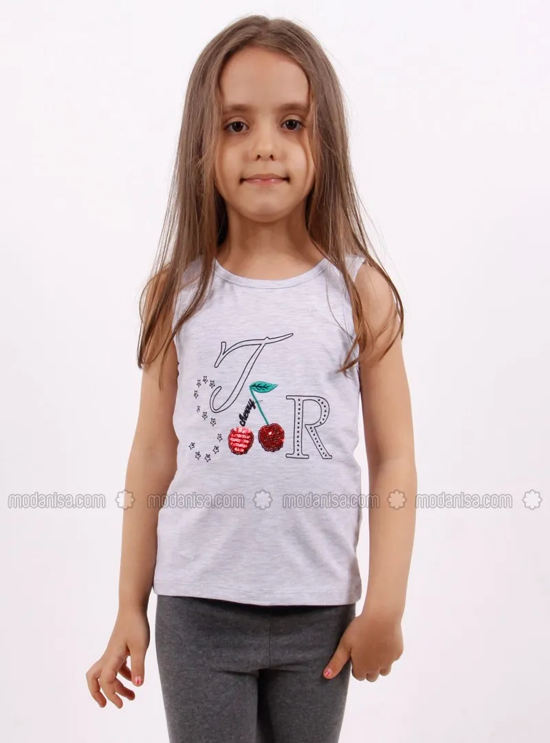 Gray - Girls` T-Shirt