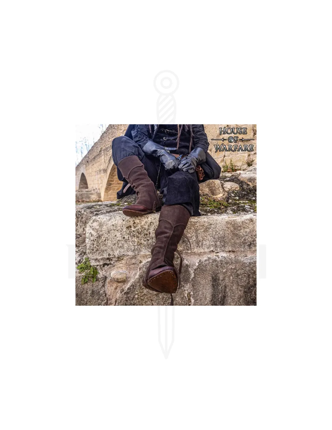 Guêtres médiévales en cuir ajustables ⚔️ Boutique Épées