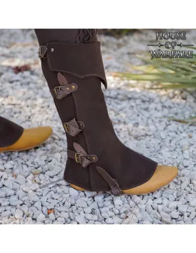 Guêtres médiévales en cuir ajustables ⚔️ Boutique Épées