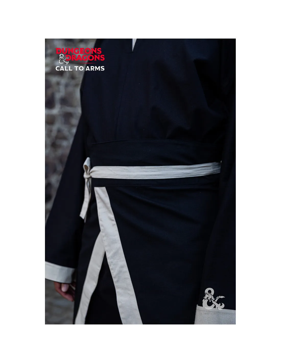 Jupe de combat de sorcier, noir-blanc naturel ⚔️ Boutique Épées