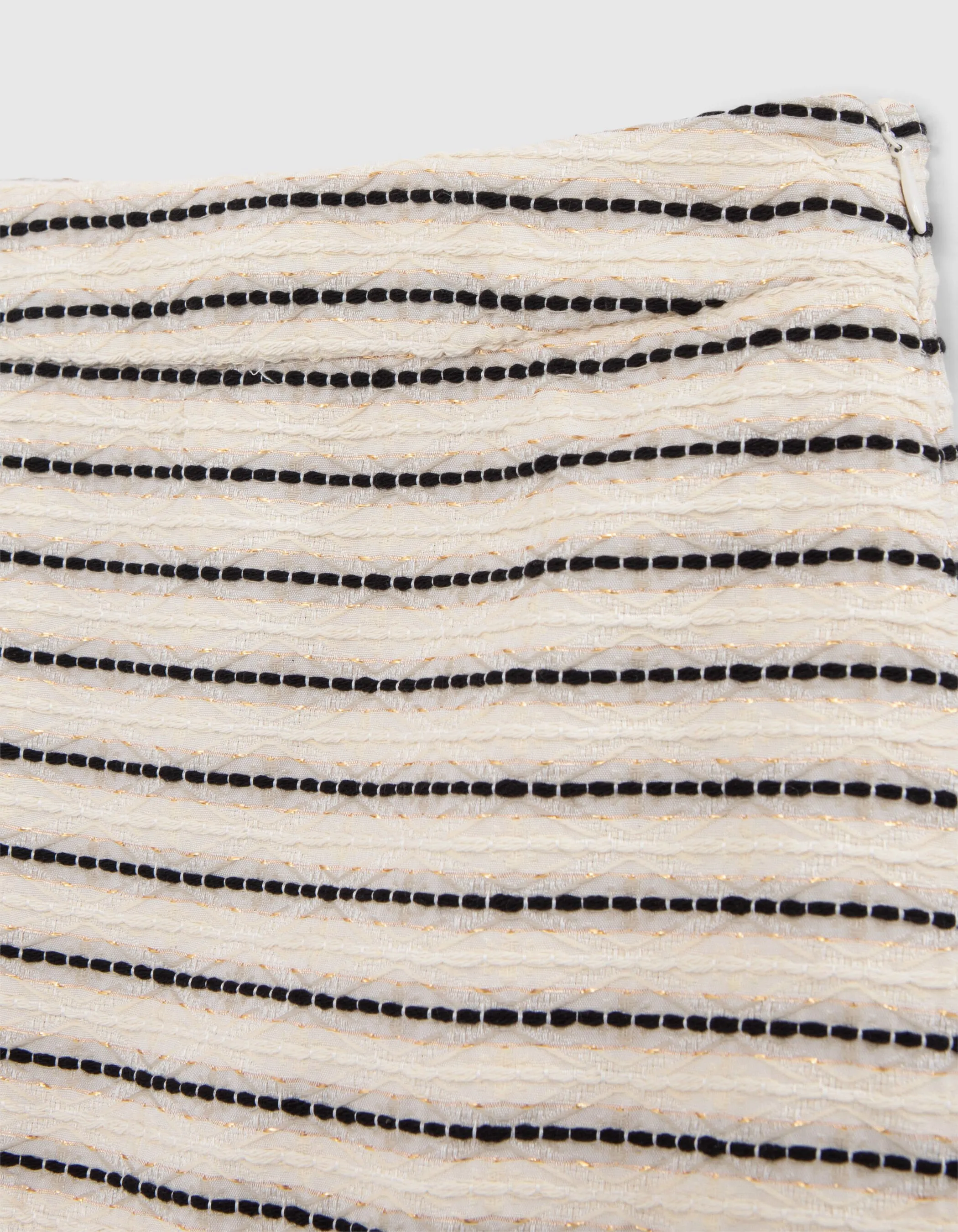 Jupe écrue jacquard motif rayures fille