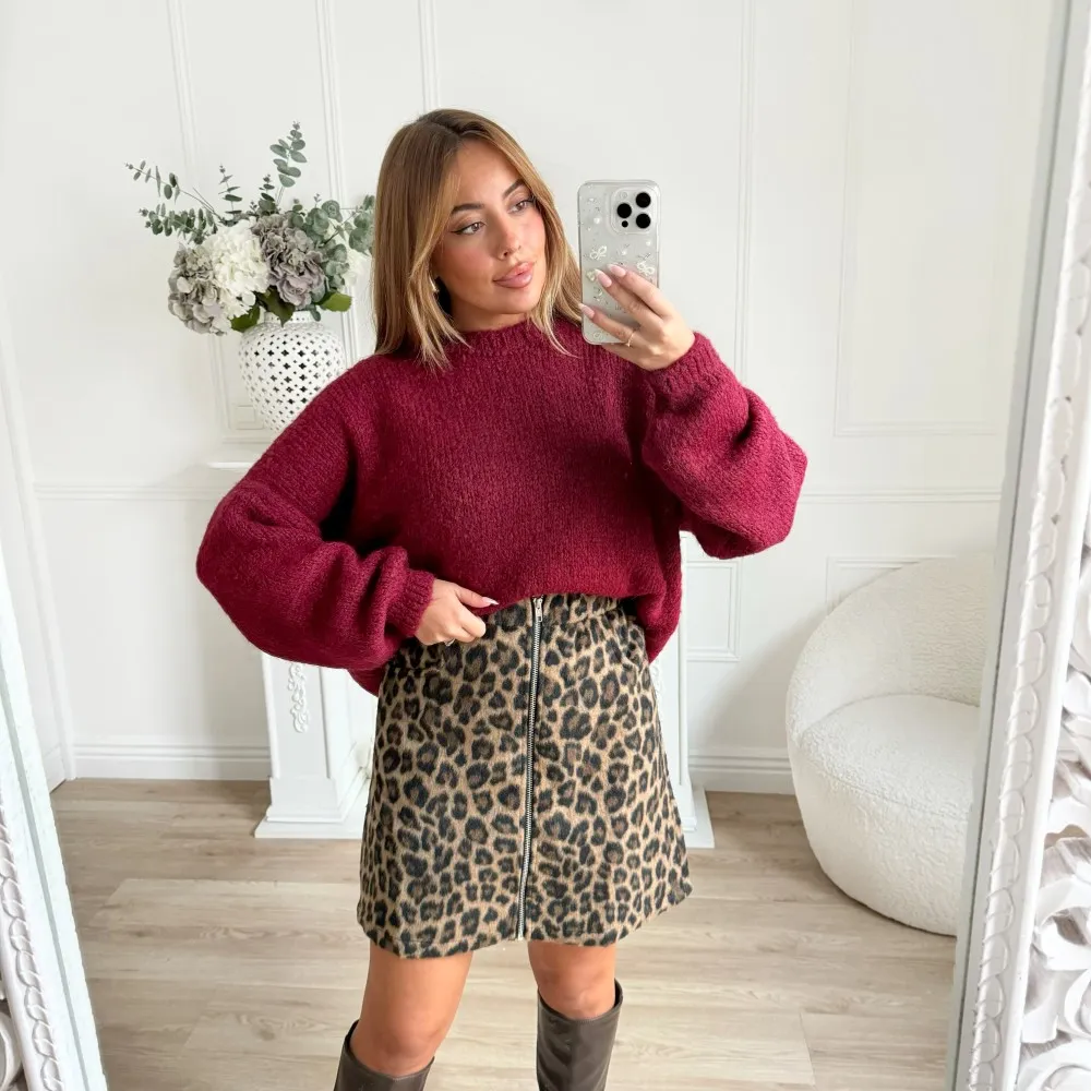 JUPE LEOPARD POLAIRE ZIP