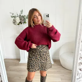 JUPE LEOPARD POLAIRE ZIP