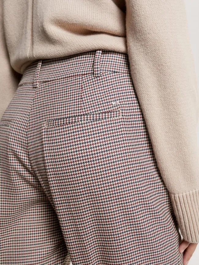 Pantalon droit nid de poule bordeaux femme - Tommy Hilfiger | wimod