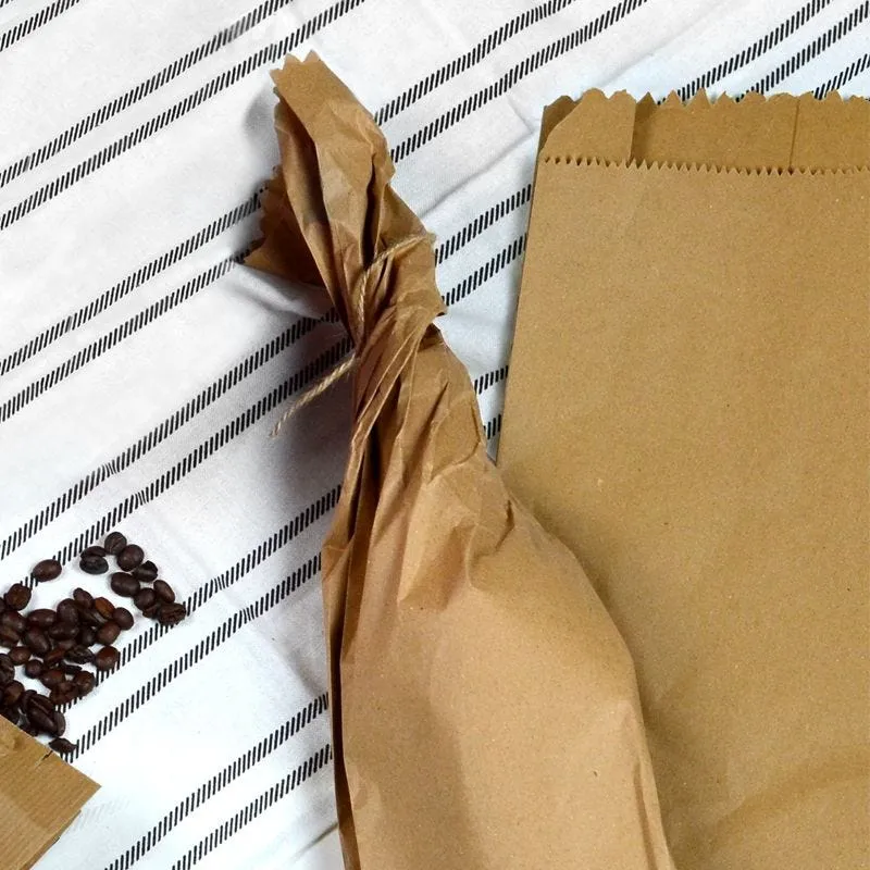 Pochette cadeau/bouteille rustique brun kraft alimentaire 12+6x49cm x600 pcs