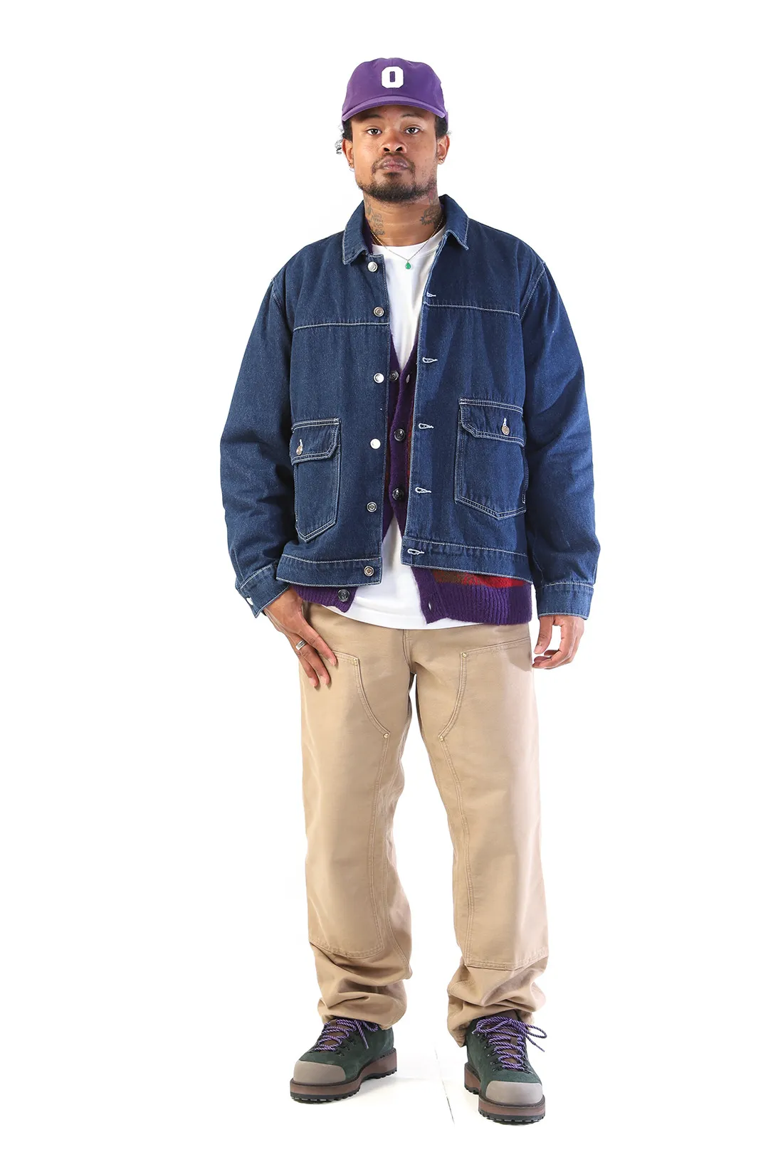 Pop trading company Full button denim Rinsed denim - GRADUATE STORE