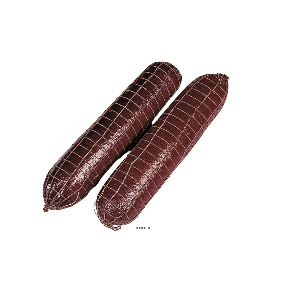Saucisson sec fumé artificiel x2 en plastique soufflé l 400x90mm
