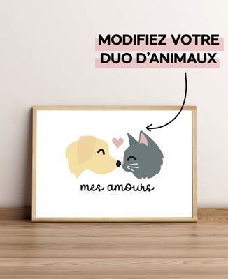 Sweatshirt homme Duo d'animaux personnalisé