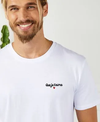 Sweatshirt homme Que je t'aime - brodé