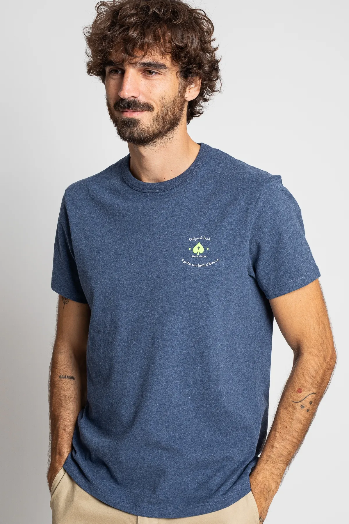 T-shirt à manches courtes The Cool Club | T-shirt pour homme | JAQK Taille S Couleur Marine chiné