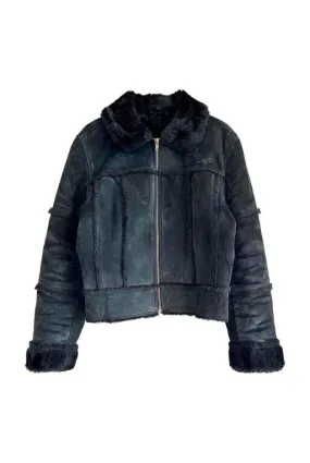 Veste en peau lainée